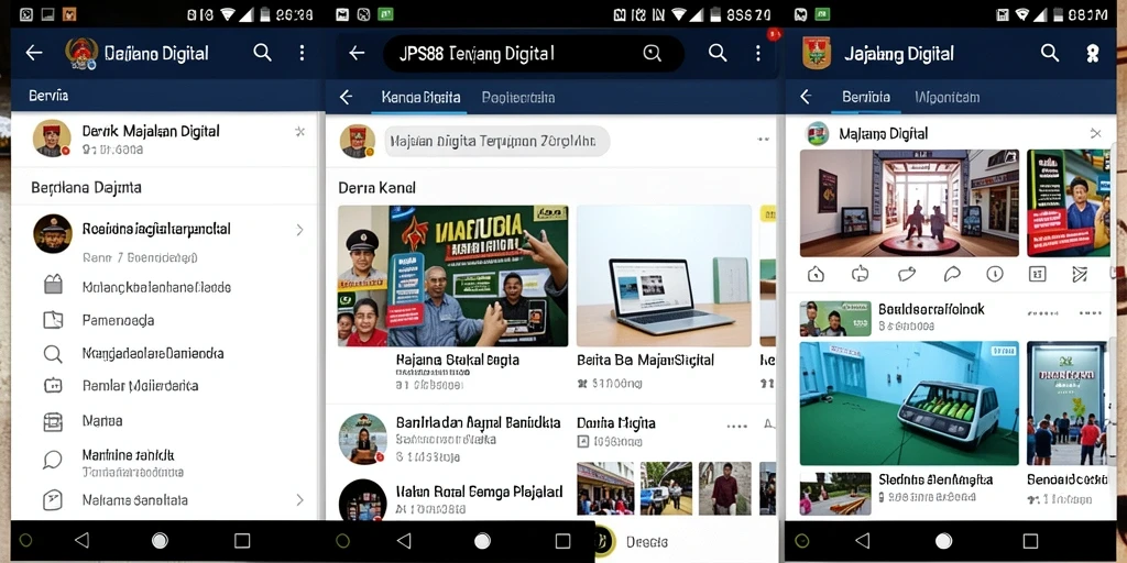 Antarmuka JPS88 yang modern dan menarik untuk membaca majalah digital.