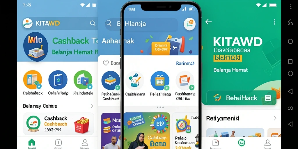 Tampilan antarmuka KITAWD menampilkan fitur Cashback yang menarik.