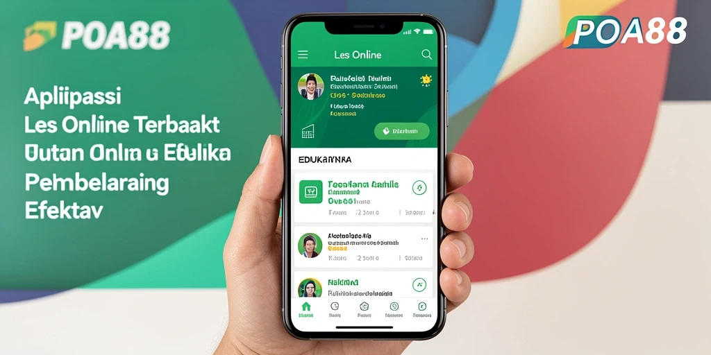 Tampilan antarmuka utama aplikasi Les Online POA88 yang user-friendly.
