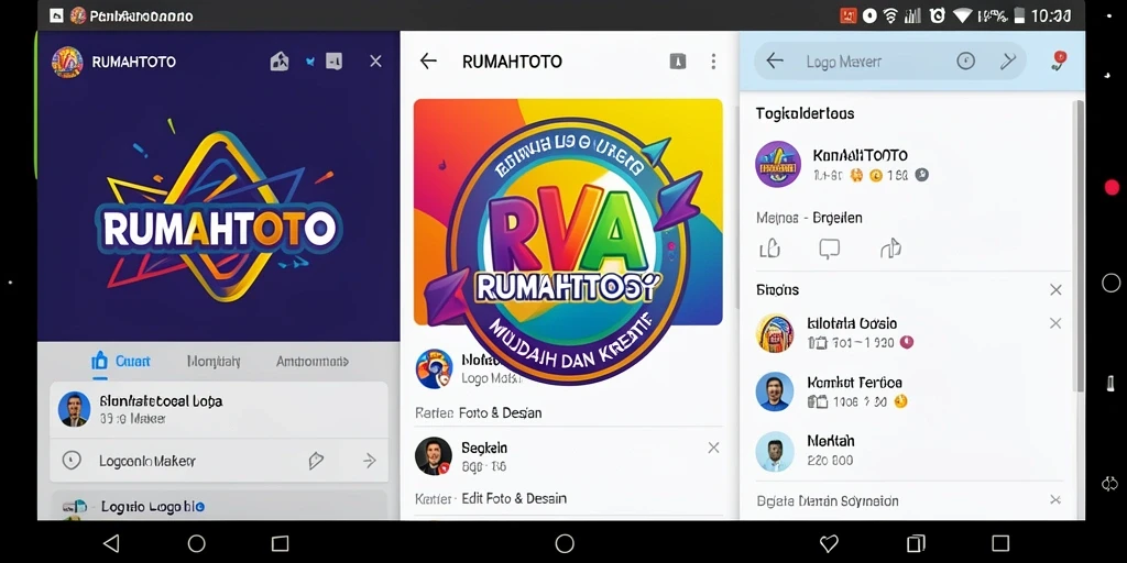Screenshot antarmuka RUMAHTOTO sebagai Logo Maker yang intuitif dan menarik.