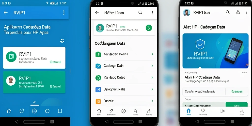 Screenshot utama RVIP1 menunjukkan antarmuka pencadangan data yang sederhana dan efektif.